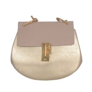 ♥️Chloe Small Drew Pink  and Metallic Gold Leather Shoulder Bag♥️